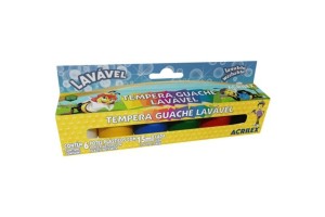 TEMPERA GUACHE ACRILEX LAVAVEL COM 6 CORES