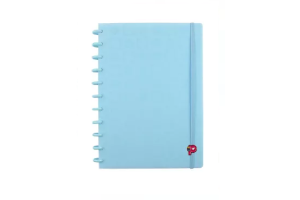 CADERNO POP DISC BREEZE PASTEL MEDIO COR:AZUL PASTEL