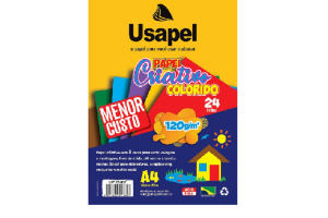 BLOCO USAPEL PAPEL CRIATIVO 8CORES 120G/M2 210X297MM (A4) 24FLS